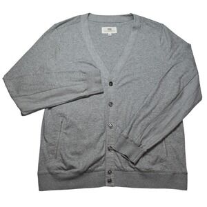 WRK Work Rest Karma Matteo Gottardi Mens Gray Button Front Cardigan Sweater L